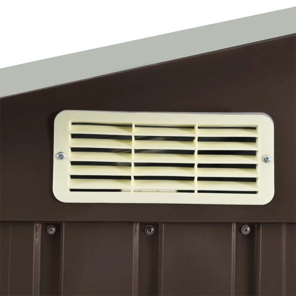 Capanno Da Giardino Con Scaffali Marrone 205x130x183 Cm Ferro - Image 6