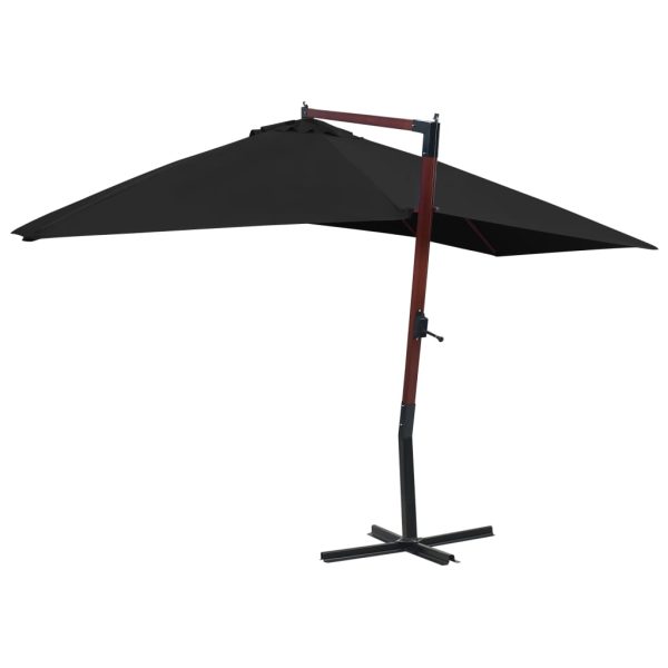 Ombrellone A Sbalzo Con Palo In Legno 400x300 Cm Nero - Image 3