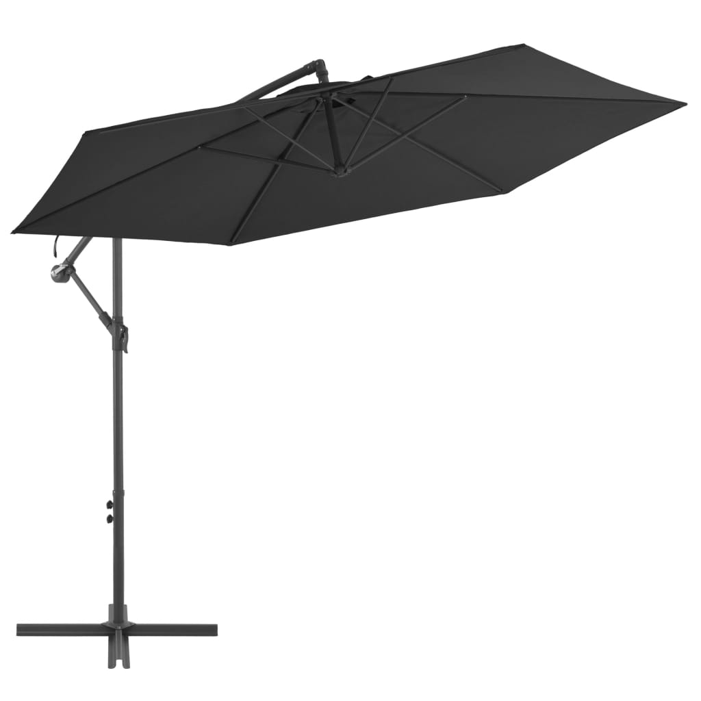Ombrellone A Sbalzo Palo In Alluminio 300 Cm Nero