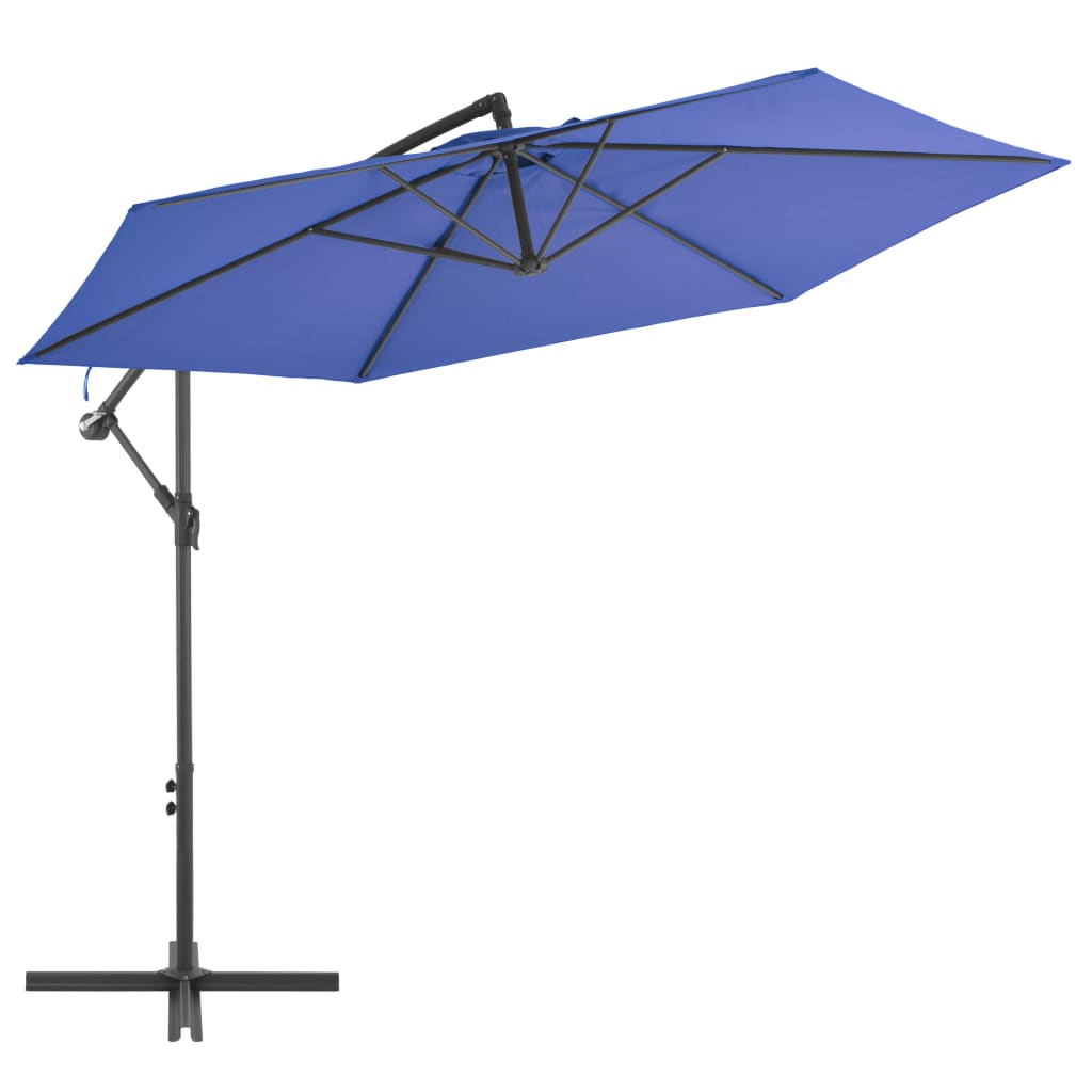 Ombrellone A Sbalzo Palo In Alluminio 300 Cm Blu