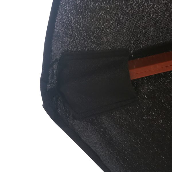 Ombrellone Da Esterni Con Palo In Legno 350 Cm Nero - Image 4