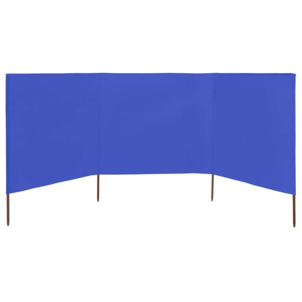 Paravento A 3 Pannelli In Tessuto 400x160 Cm Azzurro - Image 3