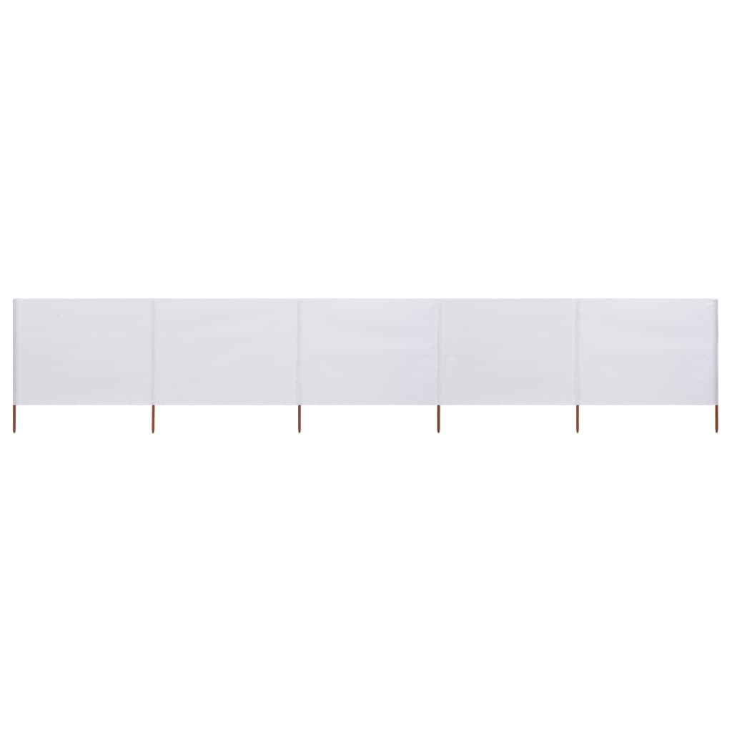 Paravento A 5 Pannelli In Tessuto 600x80 Cm Bianco Sabbia