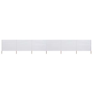 Paravento A 6 Pannelli In Tessuto 800x120 Cm Bianco Sabbia