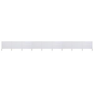Paravento A 9 Pannelli In Tessuto 1200x80 Cm Bianco Sabbia