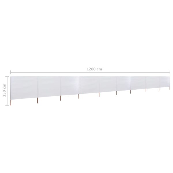 Paravento A 9 Pannelli In Tessuto 1200x120 Cm Bianco Sabbia - Image 6