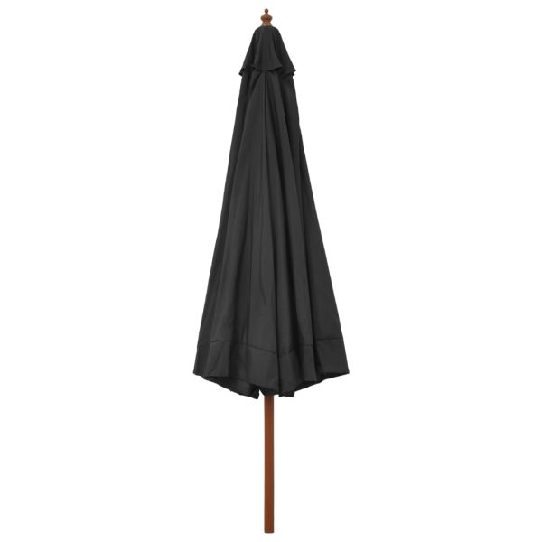 Ombrellone Da Esterni Con Palo In Legno 300 Cm Antracite - Image 3