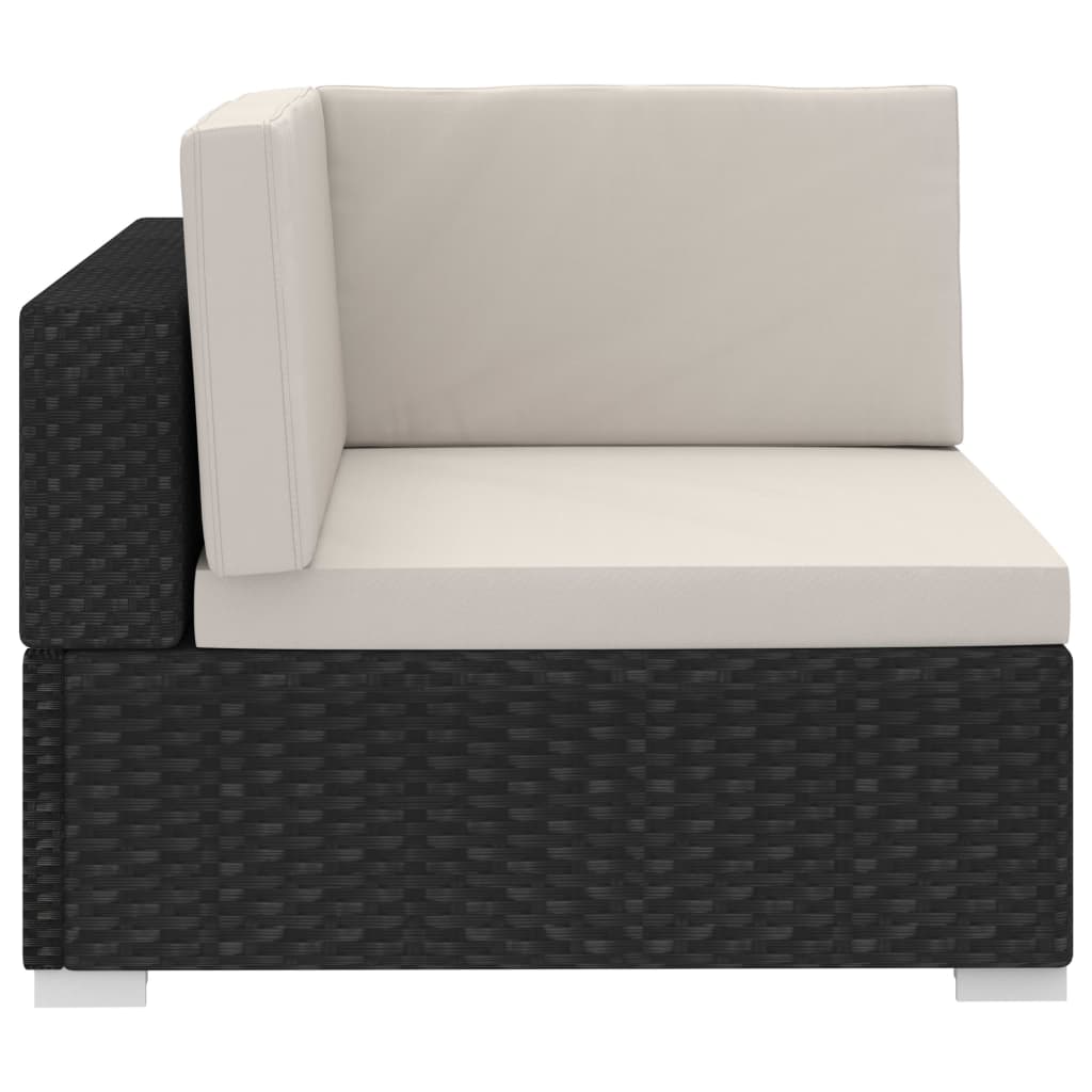 Set Divani Da Giardino 4 Pz Con Cuscini In Polyrattan Nero - Image 5