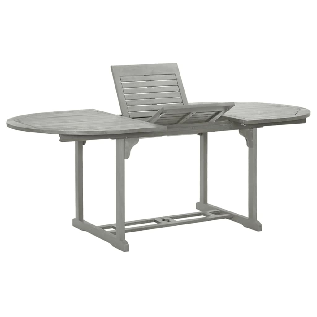 Tavolo Da Giardino Grigio 200x100x75 Cm In Legno Di Acacia