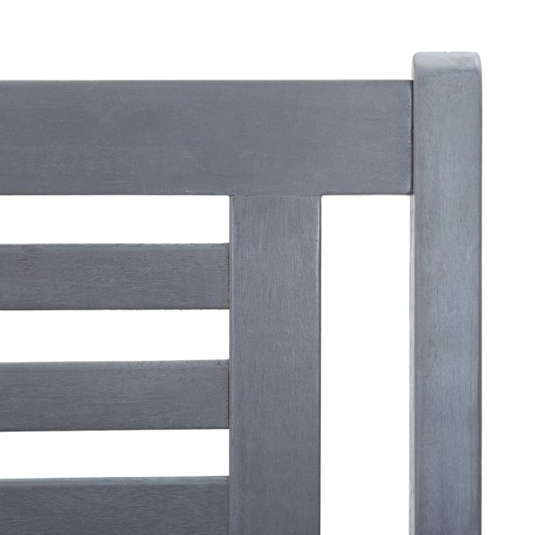 Panchina Giardino 3 Posti 150cm Grigia Legno Massello Eucalipto - Image 5