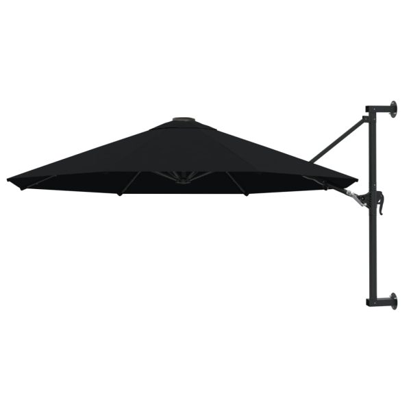 Ombrellone A Muro Con Palo In Metallo 300 Cm Nero