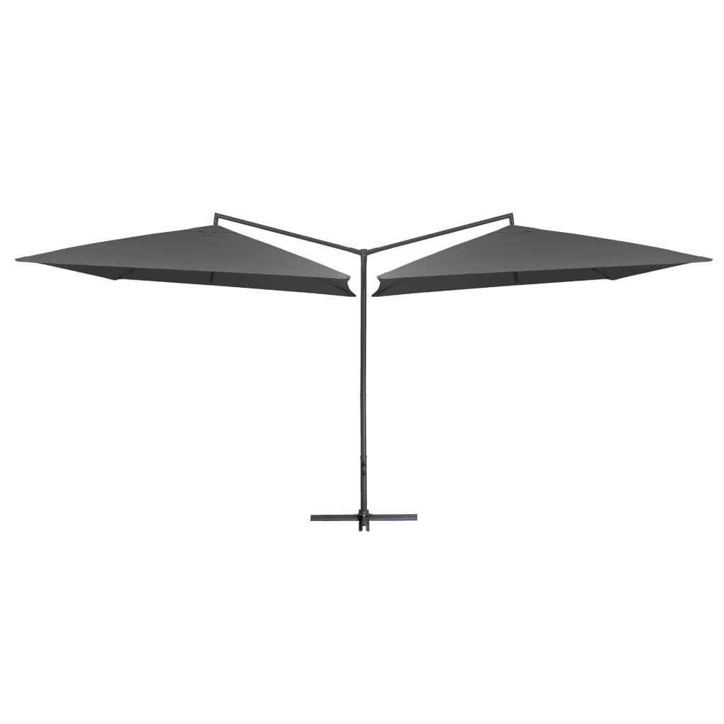 Ombrellone Doppio Con Palo In Acciaio 250x250 Cm Antracite