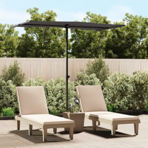 Ombrellone Da Giardino Palo In Alluminio 180x110cm Antracite