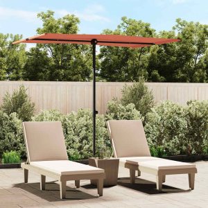 Ombrellone Da Giardino Palo In Alluminio 2x1,5 M Terracotta