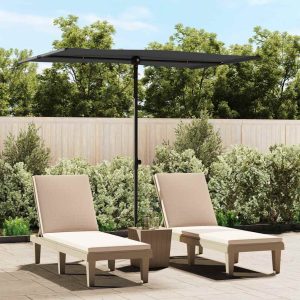 Ombrellone Da Giardino Con Palo In Alluminio 2x1,5 M Nero