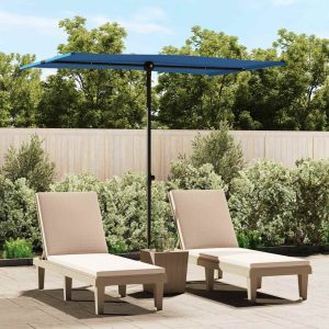 Ombrellone Da Giardino Con Palo In Alluminio 2x1,5 M Azzurro