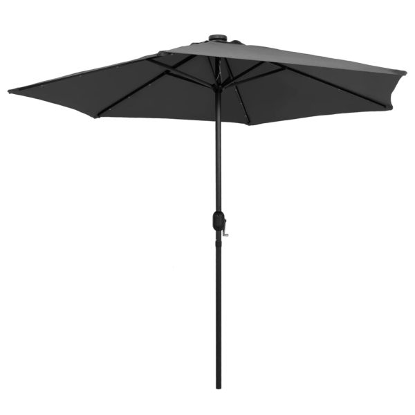 Ombrellone Con Luci A Led E Palo In Alluminio 270 Cm Antracite - Image 3
