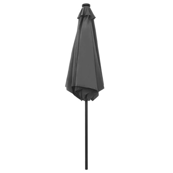 Ombrellone Con Luci A Led E Palo In Alluminio 270 Cm Antracite - Image 4