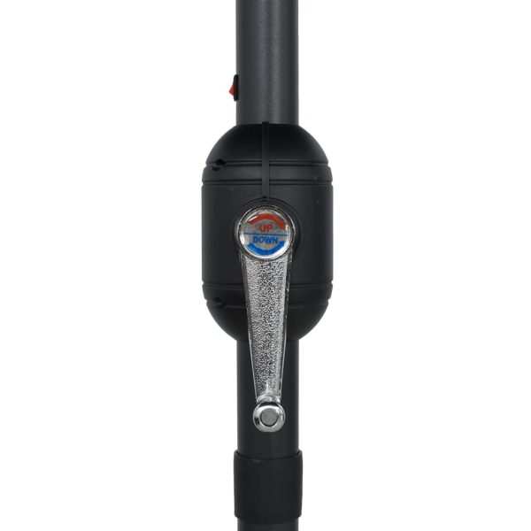Ombrellone Con Luci A Led E Palo Alluminio 270 Cm Nero - Image 6