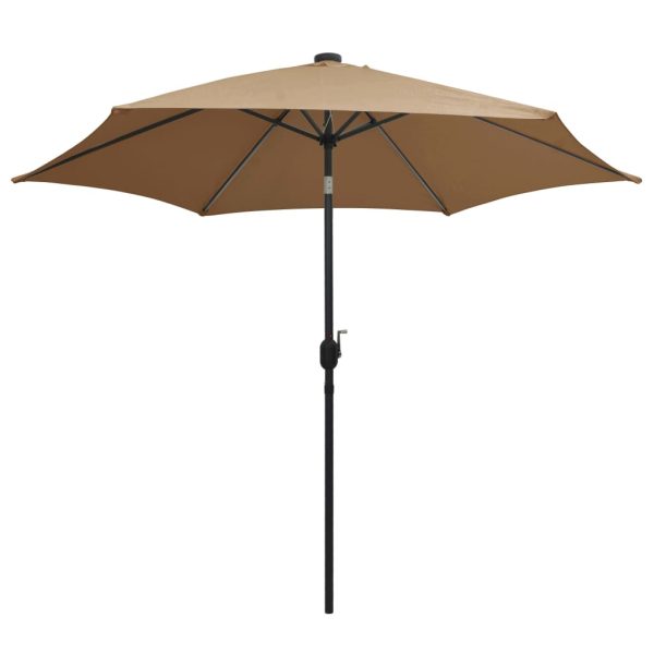 Ombrellone Con Luci A Led E Palo Alluminio 300 Cm Grigio Talpa - Image 3
