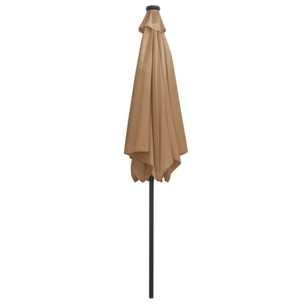 Ombrellone Con Luci A Led E Palo Alluminio 300 Cm Grigio Talpa - Image 5