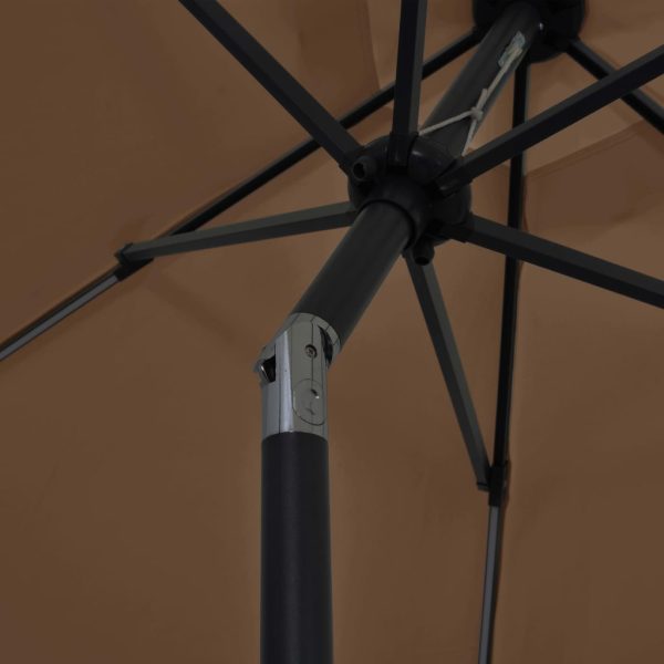 Ombrellone Con Luci A Led E Palo Alluminio 300 Cm Grigio Talpa - Image 6