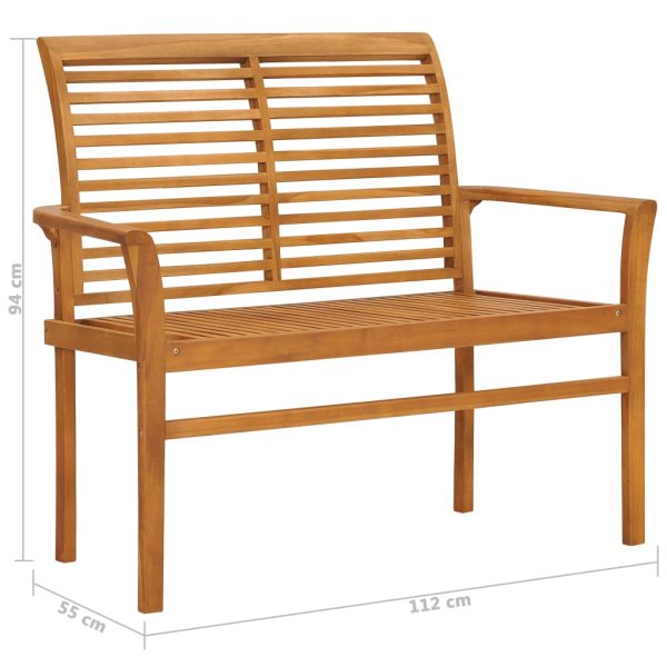 Panchina Da Giardino 112 Cm In Legno Massello Di Teak - Image 6