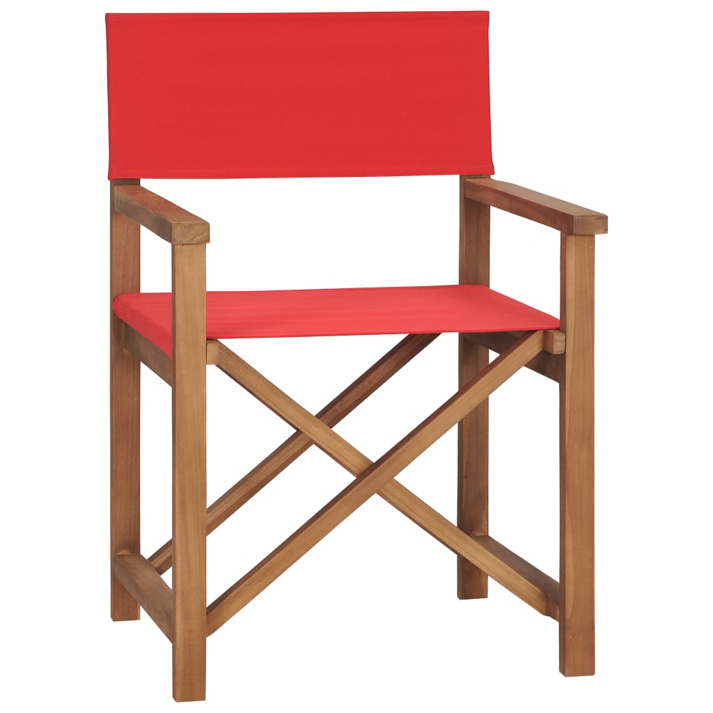 Sedia Da Regista In Legno Massello Di Teak Rosso
