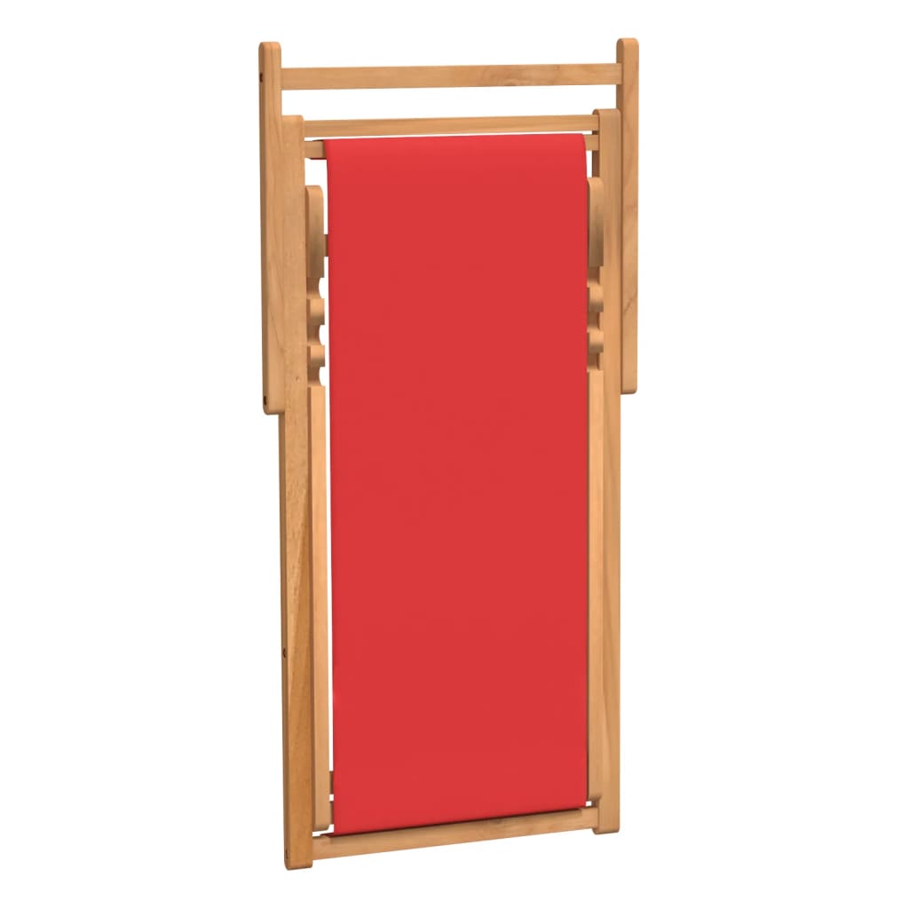 Sedia Da Spiaggia Pieghevole In Legno Massello Di Teak Rossa - Image 6