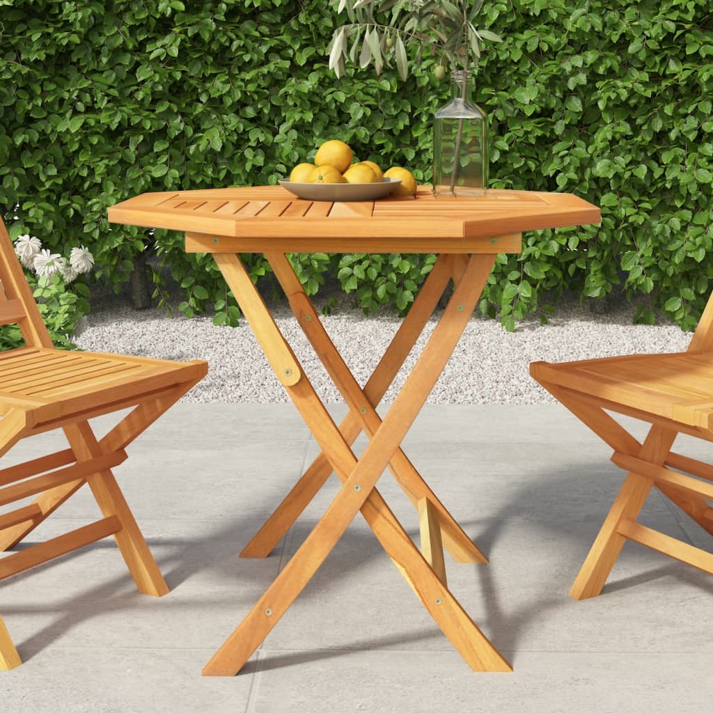 Tavolo Da Giardino Pieghevole 85x85x76cm Legno Massello Di Teak