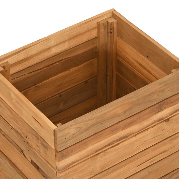 Letto Rialzato 50x40x55 Cm Legno Di Teak Di Recupero E Acciaio - Image 5
