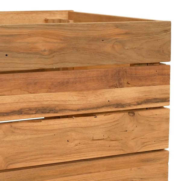 Letto Rialzato 50x40x55 Cm Legno Di Teak Di Recupero E Acciaio - Image 6
