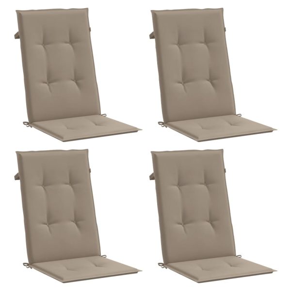 Cuscini Per Sedie Alte 4 Pz Tortora 120x50x3 Cm In Tessuto - Image 3
