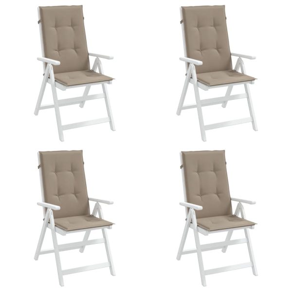 Cuscini Per Sedie Alte 4 Pz Tortora 120x50x3 Cm In Tessuto - Image 4