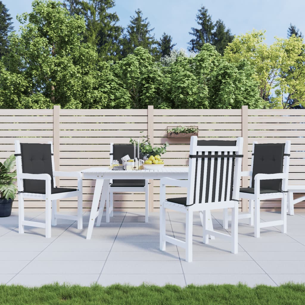 Cuscini Per Sedia 4 Pz Neri 100x50x3 Cm In Tessuto Oxford