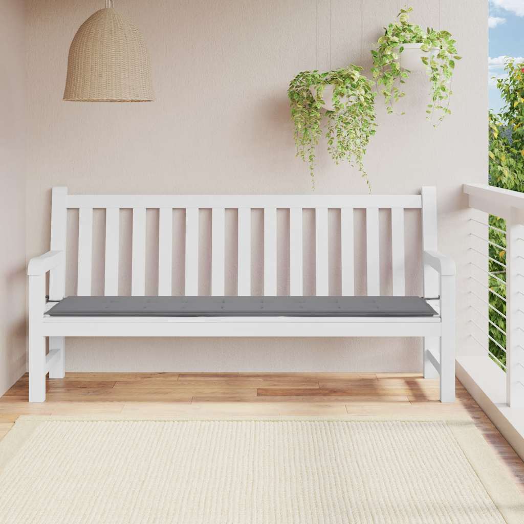 Cuscino Per Panca Grigio 200x50x3 Cm In Tessuto Oxford