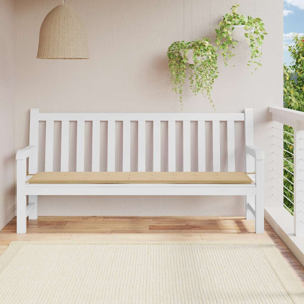 Cuscino Per Panca Beige 200x50x3 Cm In Tessuto Oxford