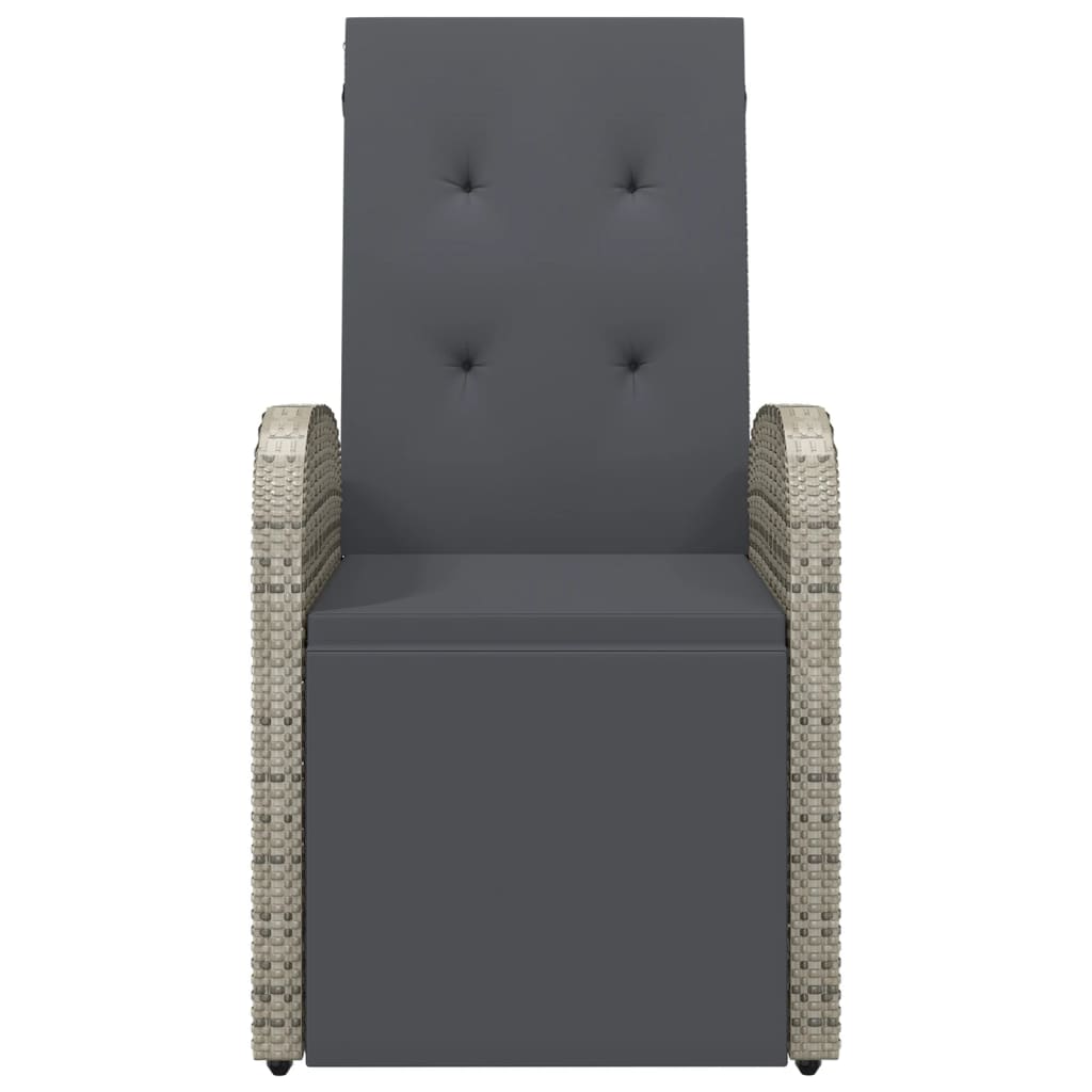 Sedie Da Giardino Reclinabili 2 Pz E Cuscini Polyrattan Grigio - Image 3