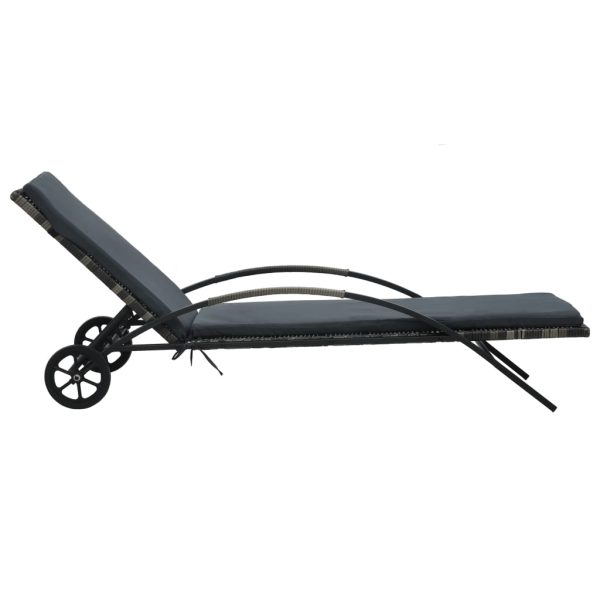 Lettini Prendisole Con Tavolino In Polyrattan Antracite - Image 2