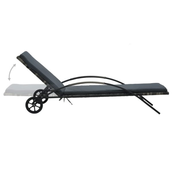 Lettini Prendisole Con Tavolino In Polyrattan Antracite - Image 3