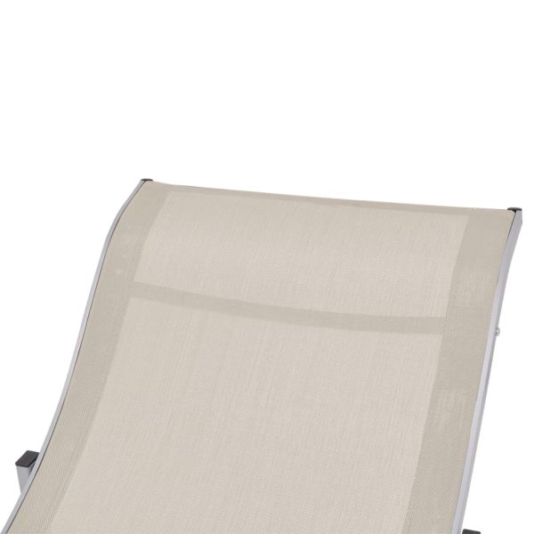 Lettini Prendisole Pieghevoli 2 Pz In Textilene Crema - Image 6