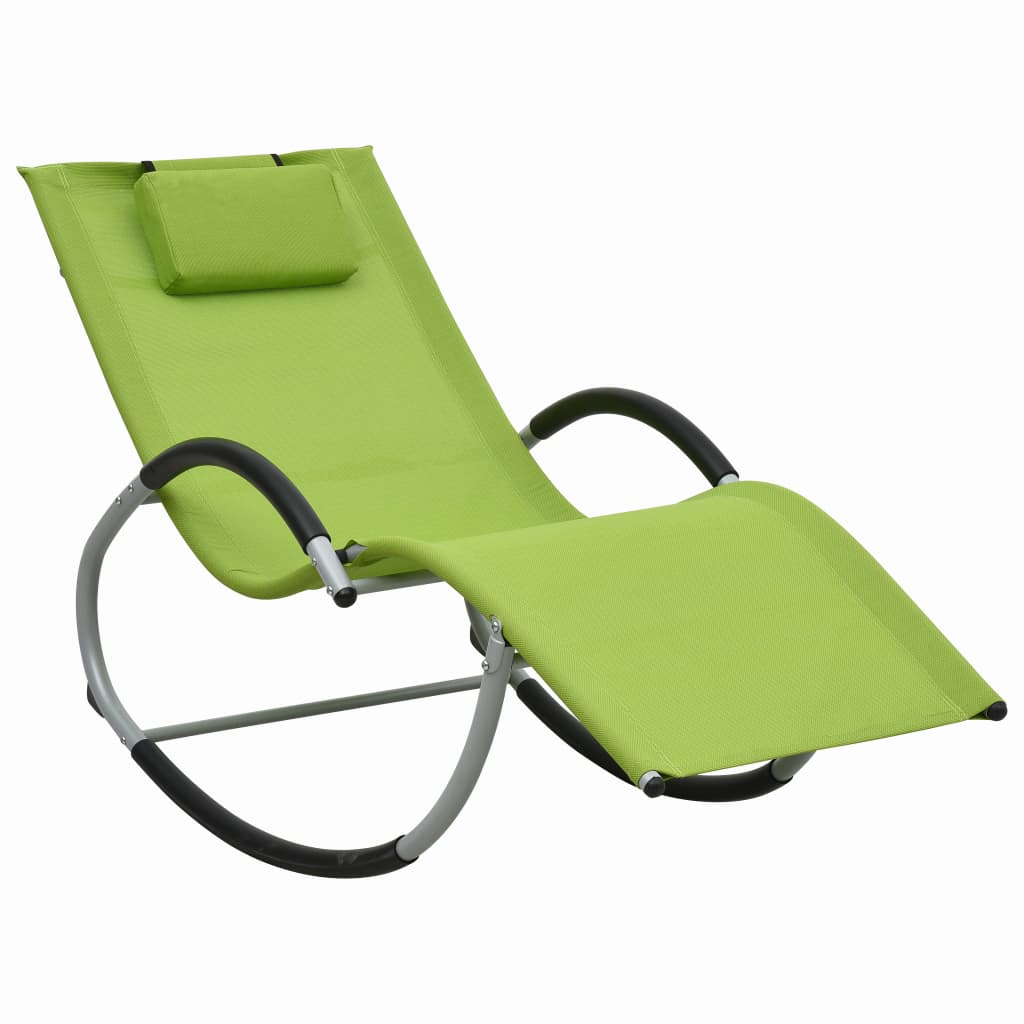 Lettino Prendisole Con Cuscino Verde In Textilene