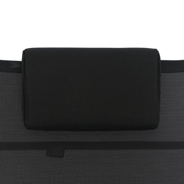 Lettino Prendisole In Alluminio E Textilene Nero - Image 6