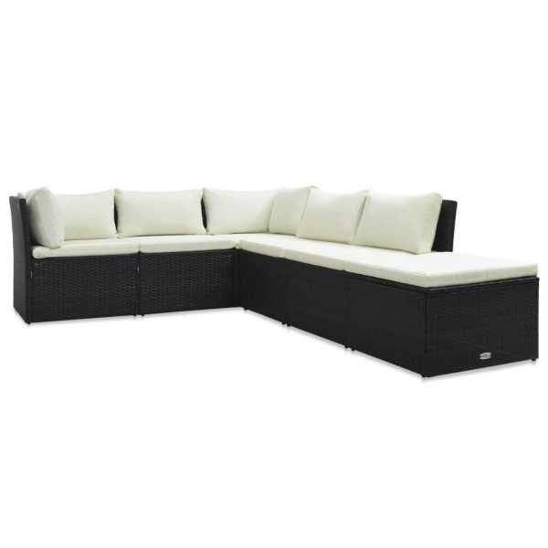 Set Divani Da Giardino 4 Pz Con Cuscini In Polyrattan Marrone - Image 3