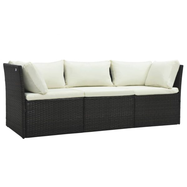 Set Divani Da Giardino 4 Pz Con Cuscini In Polyrattan Marrone - Image 4