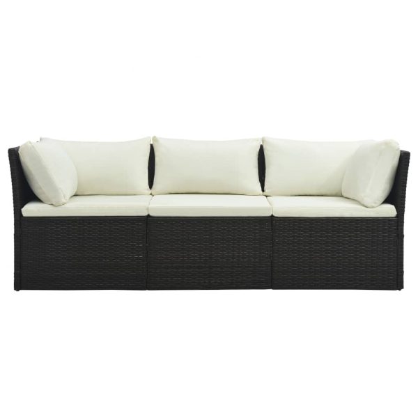 Set Divani Da Giardino 4 Pz Con Cuscini In Polyrattan Marrone - Image 5