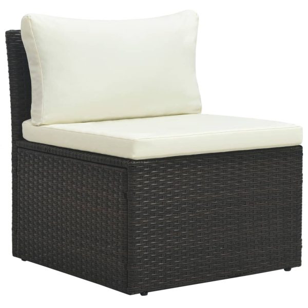 Set Divani Da Giardino 4 Pz Con Cuscini In Polyrattan Marrone - Image 6