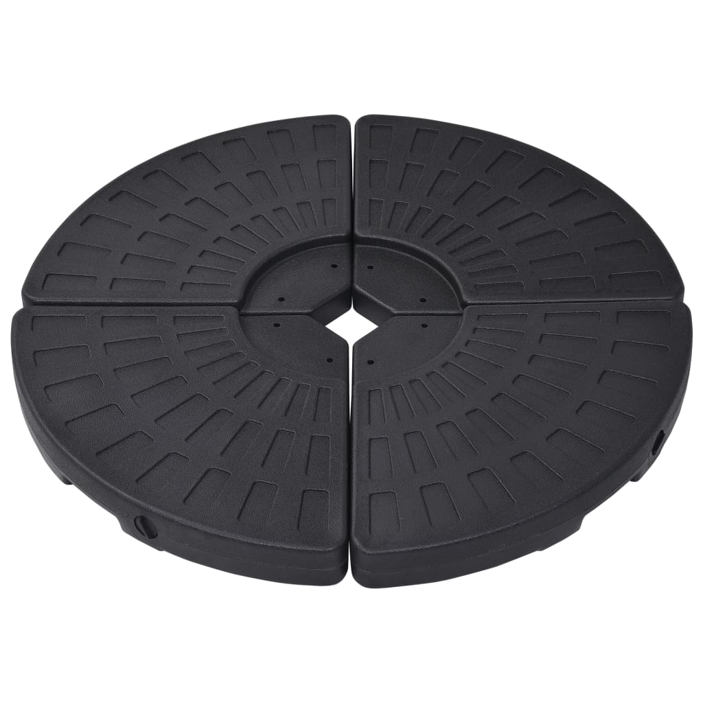 Base Per Ombrellone A Forma Di Ventaglio 4 Pz Nero