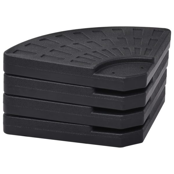 Base Per Ombrellone A Forma Di Ventaglio 4 Pz Nero - Image 3