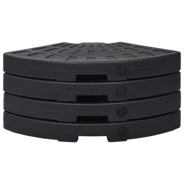 Base Per Ombrellone A Forma Di Ventaglio 4 Pz Nero - Image 4